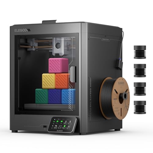 ELEGOO Centauri Carbon 3D-Drucker, CoreXY 500 mm/s Hochgeschwindigkeitsdruck mit automatischer Kalibrierung, 320°C Düse und integrierter Kamera, sofort einsatzbereit, 256×256×256 mm Druckvolumen