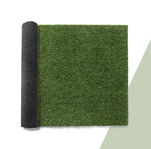 Paco Home Kunstrasen für Garten Balkon Terrasse Rasenteppich Indoor Outdoor Teppich Natürlich Weich Natur Optik Waschbar, Model:18mm, Größe:100x100cm