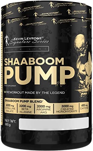 Fitness Authority KEVIN LEVRONE Shaaboom Pump Black Line Pre-workout Booster | 385g je Behälter | Geschmack: Mango-Lemon | Hardcore Pump Training Pulver | Citrulin Koffein Beta Alanin
