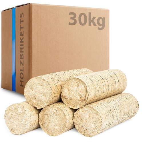 30kg Briketts aus Nadel Holz – Hoher Brennwert, CO2-neutral, hohe Heizleistung für Kamin & Ofen – Lange Brenndauer, Nadelholzbriketts ohne chemische Zusätze, gleichmäßige Wärme und Glut