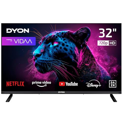 DYON Movie Smart 32 VX - 32 Zoll 80 cm Smart TV mit HD Triple Tuner (DVB-C/-S2/-T2), App Store, Prime Video, Netflix, YouTube, DAZN, Disney+, waipu.tv, Hotelmodus