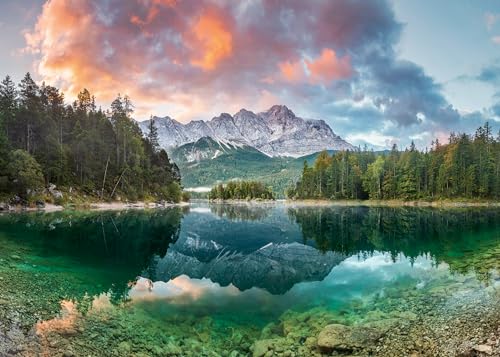 Ravensburger Puzzle 12000358 1000 Teile - Zugspitze am Eibsee - Puzzle für Erwachsene und Kinder ab 14 Jahren, Landschafts-Motiv, [Exklusiv bei Amazon]