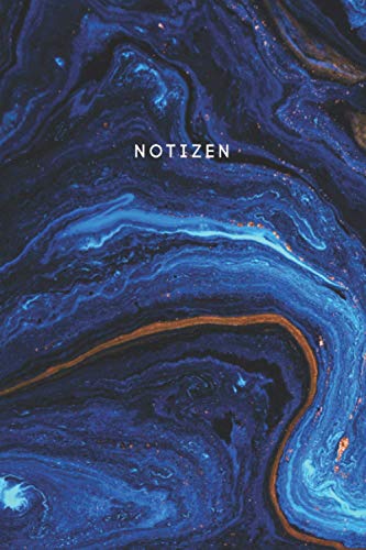Notizbuch: 120 Seiten I Punktraster (Dotted) I A5 I Marmor Blau