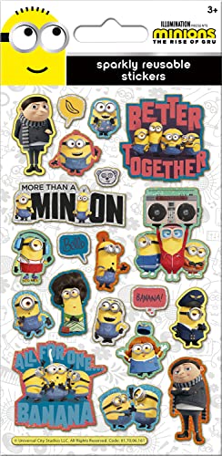 Paper Projects 01.70.06.161 Minions: The Rise of Gru Sparkly Sticker | Offizielles Lizenzprodukt | Wiederverwendbar auf nicht-porösen Oberflächen, Weiß, 19,5 cm x 9,5 cm