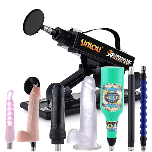 Fick Machine Sex Machine Dildo Machine with 3XLR Connector Thrusting Sex Machine for Men,Women, and Couples, Adjustable Adult Toy with 8 Accessories, Green Masturbator