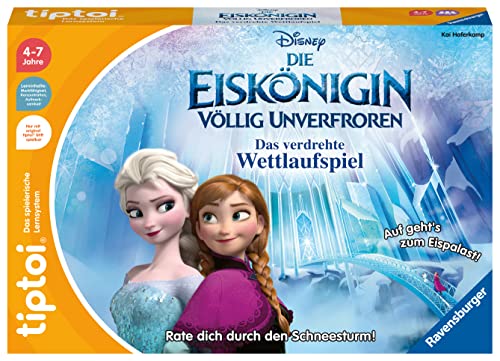 Ravensburger tiptoi Spiel 00116 - Disney Die Eiskönigin - Völlig Unverfroren: Das verdrehte Wettlaufspiel - EIN magisches Quiz-Spiel ab 4 Jahren