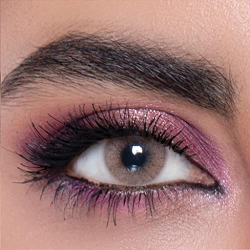 LA' BELLA farbige Kontaktlinsen OLIVA (Dioptrien -0.00)– MILANO SERIE, stark deckende Monatslinsen für 3 Monate, Hell-Braune Farblinsen, perfekt für dunkle Augen