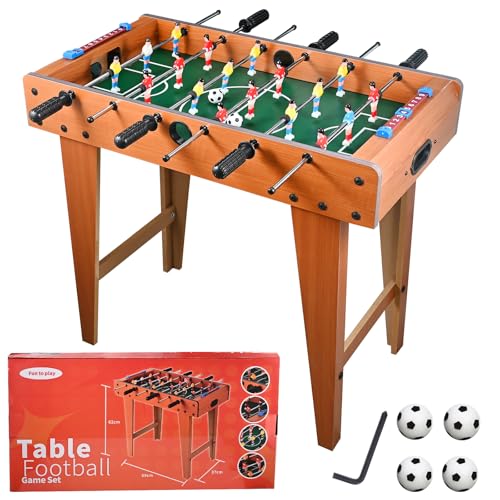 GOLDGE 2 in 1 Tischkicker Kinder Mini Tischkicker mit abnehmbaren Beinen, Hoher Füße Kickertisch Kinder mit 6 Stangen und 4 Tischfussball - 69×37×65cm, Einfach zu Montieren und zu Lagern
