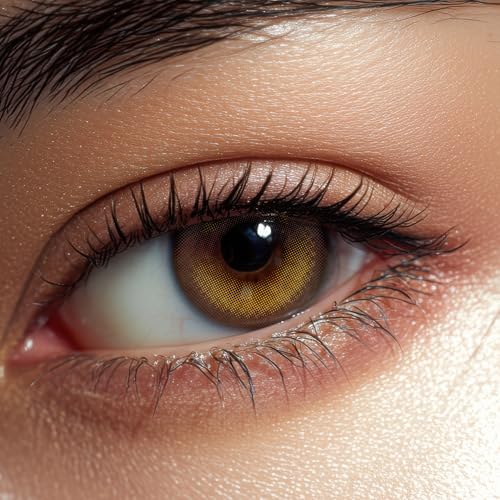 Elizzm Farbige 3-Monatslinsen Hellbraun – 2 Stück (1 Paar), natürlich, ohne Sehstärke - Brown