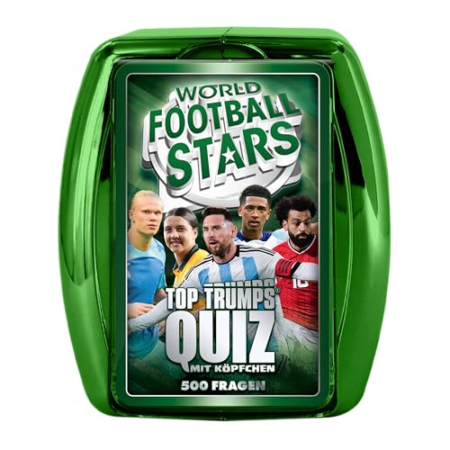Top Trumps Quiz Weltfussballstars Edition - Quiz Kartenspiel für Weltfussballstars Fans! - Fanartikel & Merchandise - Kartenspiel für 2+ Spieler ab 8+ Jahren - Deutsch
