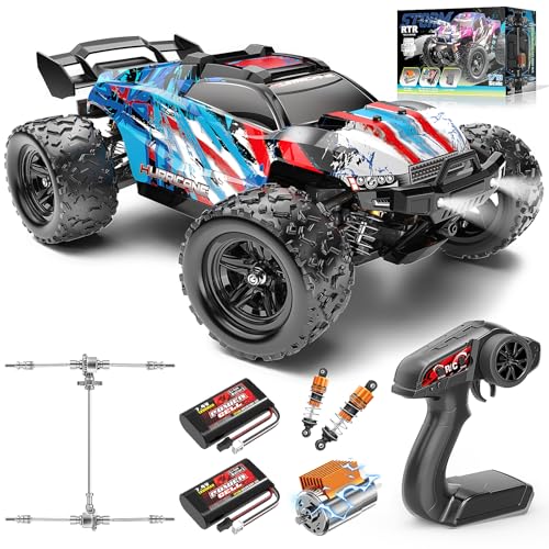 Ferngesteuertes Auto Erwachsene &Jungen 1:18, RC Car 4WD monstertruck ferngesteuert Offroad 40 km/h mit Metallgetriebe und 2X 1200mAh Batterien, RC Auto Kompakt für Außenbereich Spielzeug ab 10 Jahre