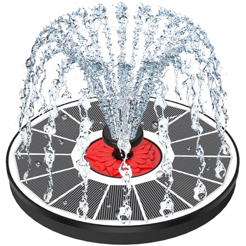 SZMP Solar Springbrunnen, 2025 Upgrade 3.5W Glas Solarpanel Solar Teichpumpe für Außen mit 8 Düsen & 4 Fixe Rohre, Solar Wasserpumpe Solar schwimmender Fontäne Pumpe für Garten, Teich, Vogel-Bad