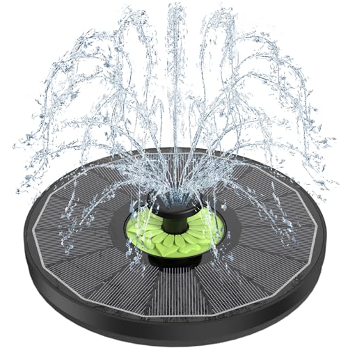 SZMP Solar Springbrunnen, 2025 Neue 3.5W Glas Solar Teichpumpe mit 7 Düsen & 4 Fixe Rohre Solar Wasserpumpe Solar Schwimmender Fontäne Pumpe für Garten, Teich, Vogel-Bad (Schwarz)