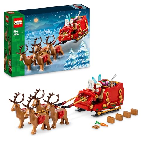 LEGO Schlitten des Weihnachtsmanns - Spielzeug für Kinder ab 9 Jahren mit Minifigur, Rentieren, Gitarre, Teddybär und Skiern - Geschenk zu Weihnachten für Jungen und Mädchen - 40499