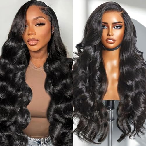 Junemet 18 Zoll Echthaar Perücke 200% Dichte 13x4 HD Lace Front Human Hair Wig for Women Body Wave Perücke Damen Echthaar Glueless Wig Human Hair 100% Brasilianisch Natürlich Pre Plucked (46 CM)