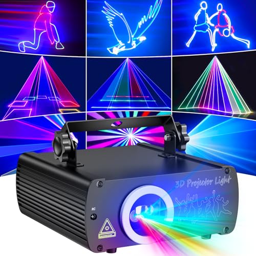 Ehaho DJ Discolicht Partylicht L2600 | 3D RGB Animation Party Licht mit Fernbedienung | Musik Sound Activated Disco Lichter mit DMX 512 | Beam Effekt Licht für Party Bar Nachtclub KTV Live Show