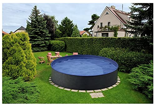 Rundpool 350 x 90 cm , Stahlwandbecken-Set, Schwimmenpool Anthrazit, Swimmingpool
