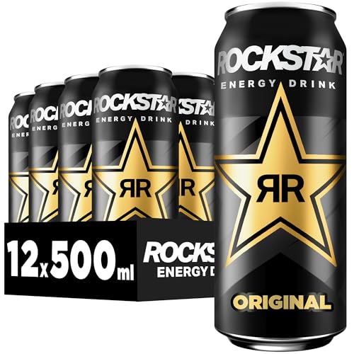 Rockstar Energy Drink Original - Koffeinhaltiges Erfrischungsgetränk für den Energie Kick, EINWEG (12x 500ml) (Verpackungsdesign kann abweichen)