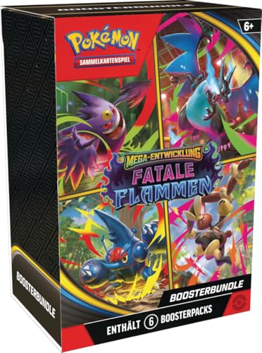 Pokémon-Sammelkartenspiel: Boosterbundle Mega-Entwicklung – Fatale Flammen (6 Boosterpacks)