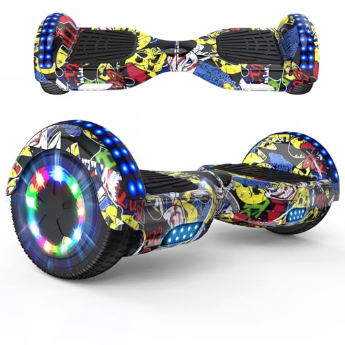 RCB Hoverboards 6,5 Zoll Skateboard Kinder und Jugendliche Hoverboards mit Bluetooth - Led Licht Segway mit Leistungsstarkem Motor Geschenk für Kinder