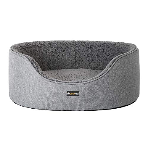 Feandrea Hundebett, Hundekorb, Wendekissen, 92 x 72 x 28 cm, grau PGW33GG