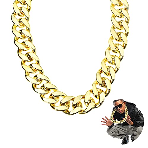Aoriher Gold Halskette für Männer Goldkette Halskette Kette Halsband Klumpig Kette Halskette Hip Hop Kette Halskette für Männer Frauen Schmuck Dekoration