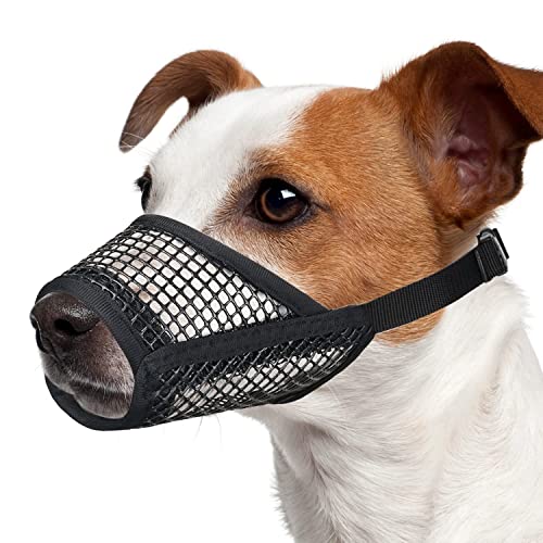 Mayerzon Hund Maulkorb, Soft Mesh Maulkörbe für kleine mittlere große Hunde Chihuahua Pudel Husky Labrador Retriever, atmungsaktiv Hund Maulkorb für Beißen Kauen Grooming, erlauben Hecheln Trinken, S
