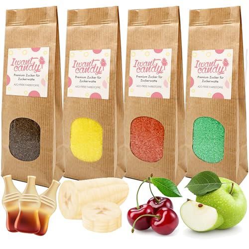 4 x 220 Gramm Zuckerwatte Zucker für Zuckerwattemaschine