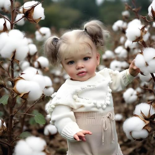 RXDOLL 26 Zoll Realistische Reborn-Puppen Kleinkind Mädchen Große Lebensähnliche Reborn-Babypuppen Weicher Stoffkörper Blonde Haare Handgefertigte Sammler-Kunstpuppe Geschenk