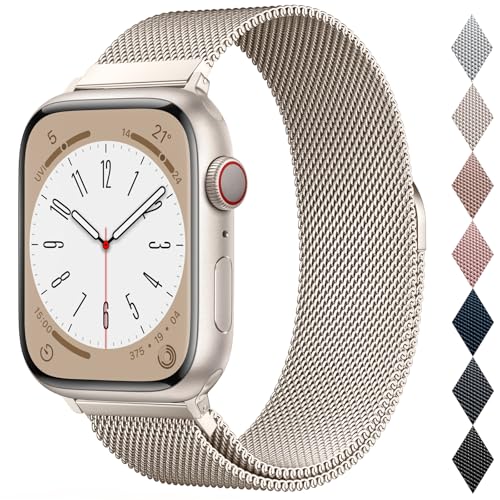 OULUOQI Ersatzarmband Kompatibel mit Apple Watch Armband 40mm 42mm 41mm 38mm 46mm 45mm 44mm Damen Herren, Einstellbar Edelstahl Metall Armbänder für iWatch Series 11 10 9 8 7 6 5 4 2 SE 3 Ultra 3