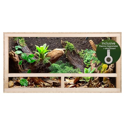 REPITERRA Terrarium für Reptilien & Amphibien, Holzterrarium mit Seitenbelüftung 60x30x30 cm