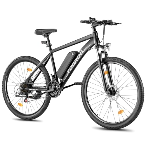Touroll U1 E-Bikes, 26/29 Zoll E Bike Herren Damen mit Abnehmbarer 36V 13Ah Akku, 250W Motor MTB, E-Mountainbike mit 21 Gang, Elektrofahrrad Reichweite über 65KM, CST Off-Road-Reifen
