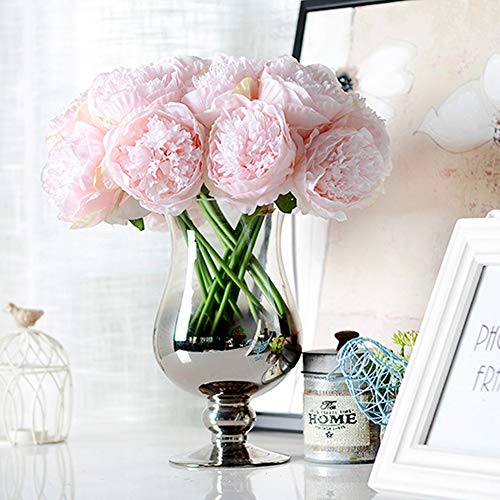 JOYHAZE Künstliche Pfingstrosen aus Seide, Pfingstrosen, für Hochzeit, Zuhause, Büro, Party, Fensterdekoration, Tischdekoration, DIY-Blumenarrangements, Hellrosa, 8 Stück