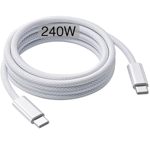 240W USB C Kabel 2m, USB C auf USB C ladekabel, Schnellladekabel für Macbook Pro M3/Macbook Air M4, iPad Pro 12.9/11, iPad Air 5th/4th,Mini 7th/6th,10th Gen,iPhone 17Air/16/15/16e/Pro Max Handy Type C