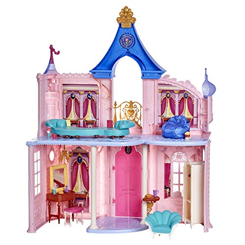 Disney Prinzessin Comfy Squad Schloss, Puppenhaus mit 6 Möbelstücken und 16 Accessoires, Spielzeug für Mädchen ab 5 Jahren