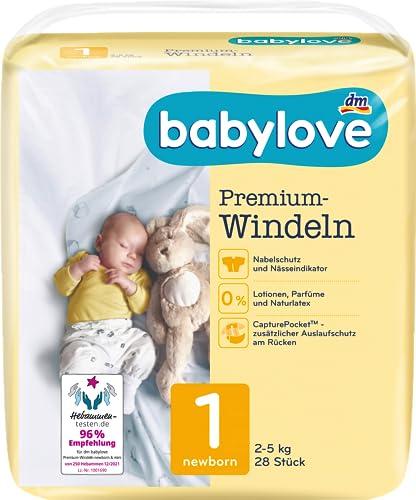 Babylove Feuchttücher und co (4er Pack, Premium Windeln Gr. 1)