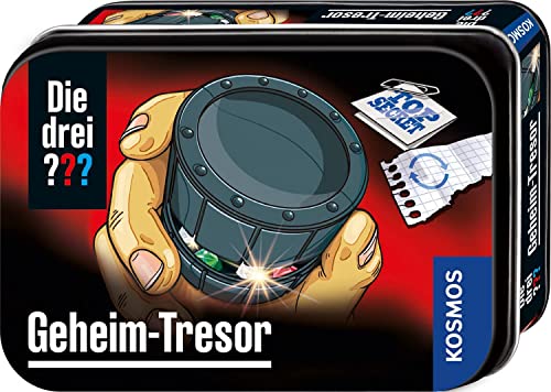 Die drei ??? Geheim-Tresor von KOSMOS 632328, Mini-Tresor, mit geheimen Öffnungsmechanismus zum Knobeln, Detektivspielzeug von die Drei Fragezeichen, Detektiv Ausrüstung, Schwarz