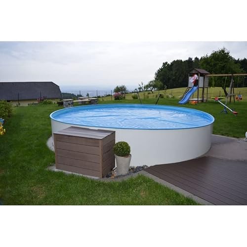 Stahlwandpool Ø 3,66 m x 1,20 m Runder Aufstellpool inklusive Skimmer, Einströmdüse und Handlauf