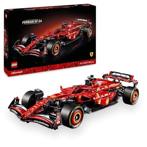 LEGO Technic Ferrari SF-24 F1 Rennauto - Sammlermodell im Maßstab 1:8 mit V6-Motor, Getriebe, Lenkung und DRS - Geschenk zu Weihnachten für Erwachsene, Männer und Frauen - 42207