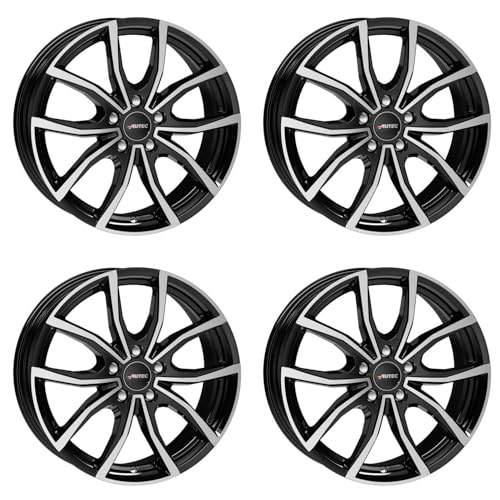 4x AUTEC Felgen Alufelgen VIDRON 6.0x16 ET43 5x112 Schwarz poliert kompatibel mit VW Golf VI Golf VIII Golf VII T-Roc Touran Caddy Golf V Jetta Pas