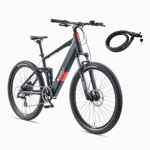 TELEFUNKEN E-Bike Mountainbike Elektrofahrrad Alu, 8 Gang Kettenschaltung - Pedelec MTB 27,5 Zoll, Hinterradmotor, 250W, Hydr. Scheibenbremsen, Grau, Aufsteiger M936