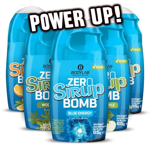 Bodylab24 ZERO Sirup BOMB Mixed Box 2, 5 x 65ml, zuckerfrei und praktisch ohne Kalorien, mit nur 1kcal je 100ml Wasser-Sirup-Mischung, hochkonzentriert, für 8 l Fertiggetränk