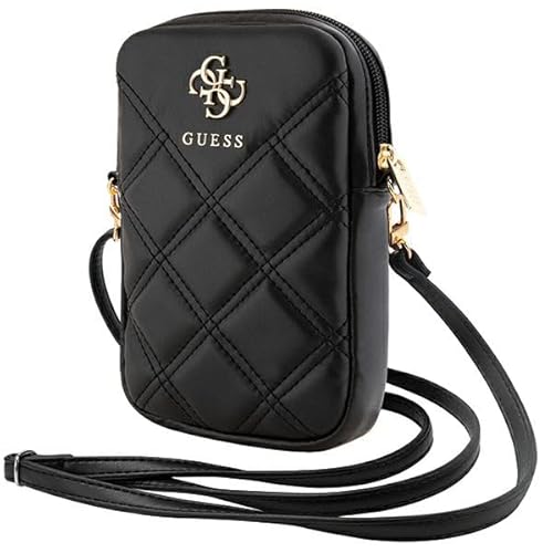 Guess Zip Quilted 4G Handtasche (Schwarz)