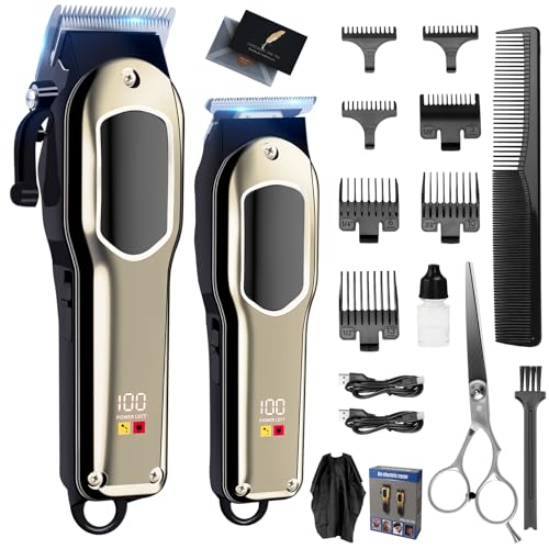 IGUGI Haarschneidemaschine Profi,Barttrimmer Herren,Haarschneider Kabellos & Wiederaufladbar,Rasierer Herren Elektrisch Kabellos Haartrimmer,Für Haar- und Bartpflege bei Männern und Familien