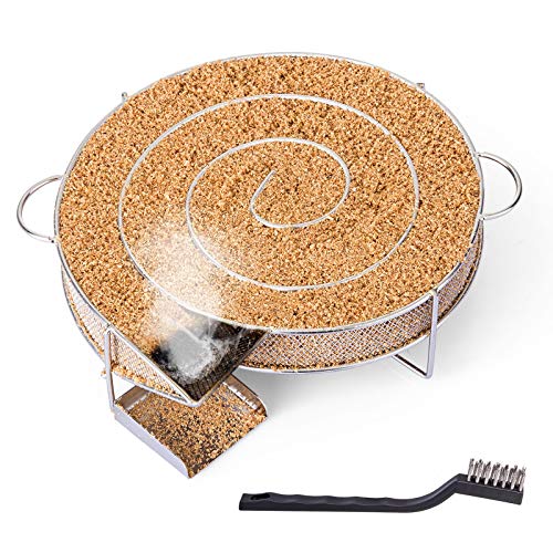 Encham Rund Rauchgenerator Edelstahl Kaltraucherzeuger Kaltrauchgenerator für Kugelgrill Smoker und Räucherofen Räucherschnecke 18 CM
