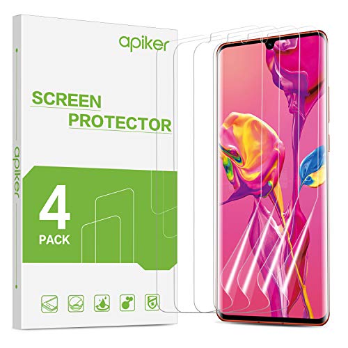 apiker 4 Stück Schutzfolie für Huawei P30 Pro, Huawei P30 Pro Displayschutzfolie， Anti-Kratzen, Anti-Öl, Anti-Bläschen, Hohe Definition, Hohe Empfindlichkeit