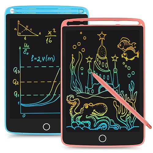 SUNLU 2 Pack LCD Schreibtablett, elektronische Zeichnung Schreibtafel, löschbare Zeichnung Doodle Pad, Spielzeug für Kinder Erwachsene Lernen und Bildung, 8.5IN (Blau+Rosa)