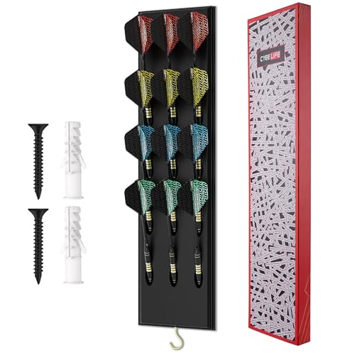 CyeeLife Dart Halter aus Holz für 12 Darts,Darthalter für Wandmontage,Dartpfeile Halterung zur Aufbewahrung von Steeldarts und Softdarts,Dart zubehör