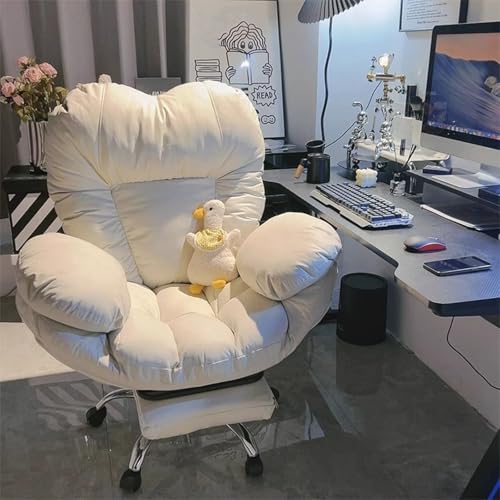 GYLRFA Lazy Big and Tall Bürostuhl Home Office Schreibtischstühle Lift Computer Gaming Stuhl Rückenlehne Für Wohnzimmer, Schwenkstühle Komfortable Bürotischstühle Sessel Für Schlafzimmer