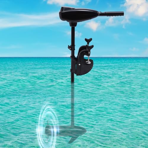 Elektro Aussenborder 12V 80lbs - Elektromotor führerscheinfreier Bootsmotor 800W Elektrisch Boot Außenbordmotor 8 Gang 1850 Zugkraft Elektro Bootsmotor (80LBS Shub 12V 800W)